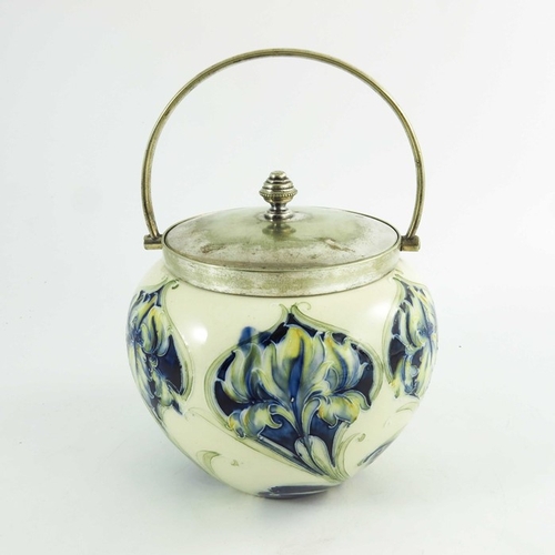 1112 - William Moorcroft for James Macintyre, an Iris biscuit barrel, circa 1905, retailed by JBC&S Ltd, im... 