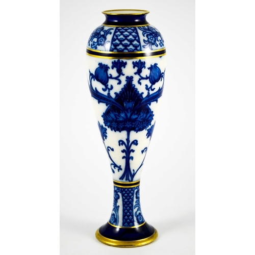 1115 - William Moorcroft for James MacIntyre, an Aurelian Cornflower vase, circa 1897, elongated inverse ba... 