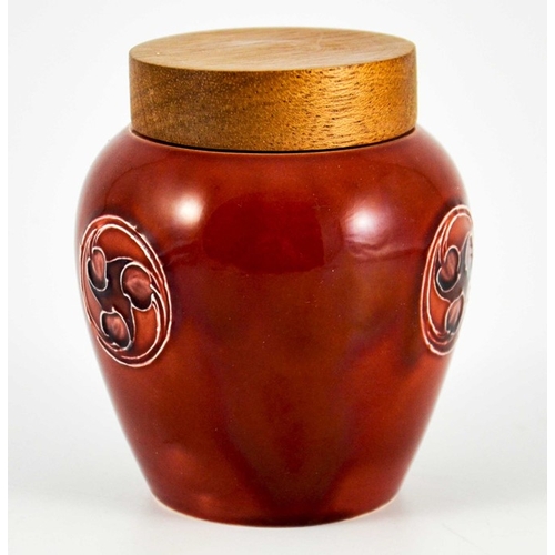 1119 - William Moorcroft for Liberty and Co., a small Flamminian red ginger jar, circa 1906, ovoid shoulder... 