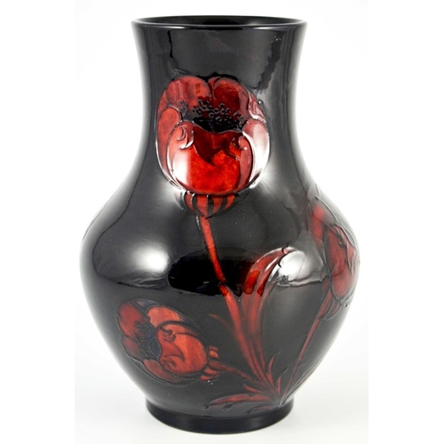 1138 - William Moorcroft, a Flambe Big Poppy vase, circa 1929, straight necked baluster form, impressed mar... 