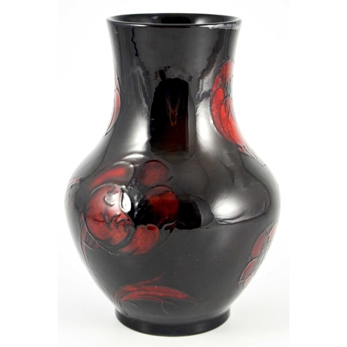 1138 - William Moorcroft, a Flambe Big Poppy vase, circa 1929, straight necked baluster form, impressed mar... 