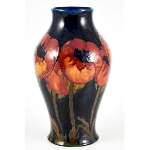 1141 - William Moorcroft, a Big Poppy vase, circa 1925, tapered shouldered form, impressed marks and underg... 