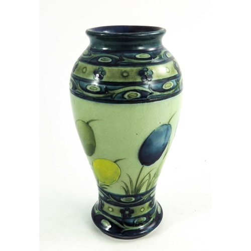 1152 - William Moorcroft, a Late Honesty  vase, circa 1930, baluster form, impressed and painted marks, 18.... 