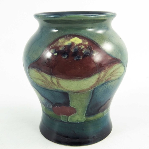 1155 - William Moorcroft, a Claremont toadstool vase, circa 1920, small baluster form, impressed marks, 8cm... 