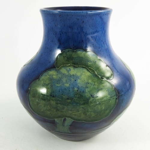 1162 - William Moorcroft, a Moonlit Blue vase, circa 1925, baluster form, impressed and painted marks, 13cm... 