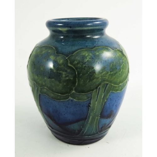 1163 - William Moorcroft, a Moonlit Blue vase, circa 1925, small baluster form, impressed and painted marks... 