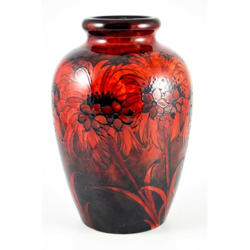 1169 - William Moorcroft, a large Flambe Cornflower vase, circa 1930, shouldered form, impressed marks and ... 