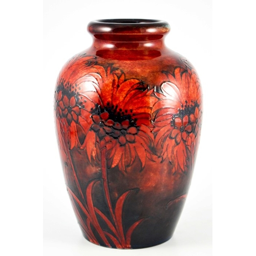 1169 - William Moorcroft, a large Flambe Cornflower vase, circa 1930, shouldered form, impressed marks and ... 