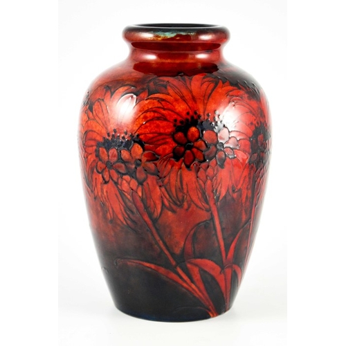 1169 - William Moorcroft, a large Flambe Cornflower vase, circa 1930, shouldered form, impressed marks and ... 