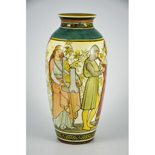 1178 - Henry Stacy Marks (attributed) for Minton Art Pottery, Kensington Gore, a faience vase, 1870, should... 