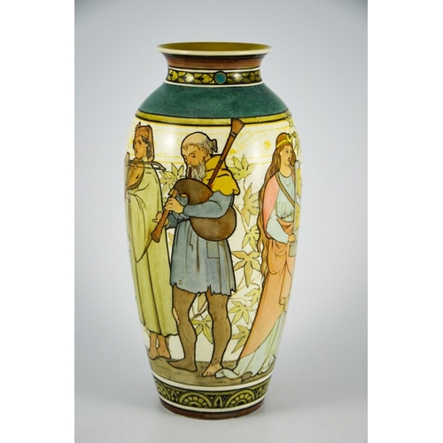 1178 - Henry Stacy Marks (attributed) for Minton Art Pottery, Kensington Gore, a faience vase, 1870, should... 