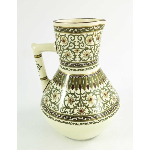 1183 - A Minton Aesthetic Period Jug in the style of Christopher Dresser, circa 1870, decorated in stylised... 