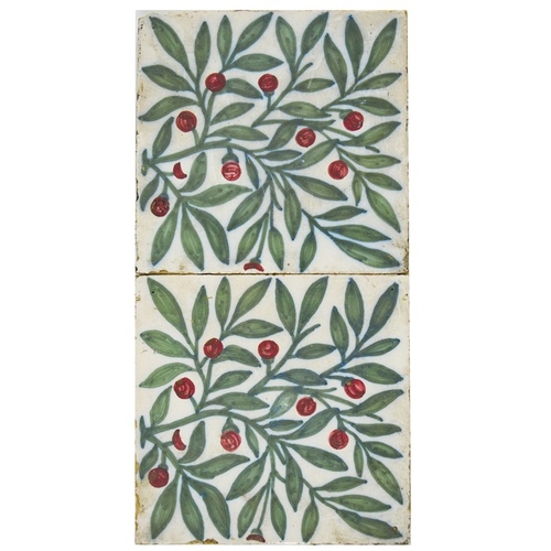 1209 - William Morris or Philip Webb (attributed) for Van Hulst, a pair of Arts and Crafts Dutch Red Berrie... 