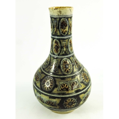 1224 - Robert Wallace Martin for Martin Brothers, a stoneware vase, 1880, bottle form with incised banding ... 