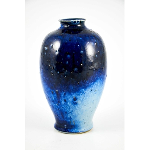 1242 - Alfred G Hopkins, a Lambeth stoneware art pottery vase, circa 1927, shouldered ovoid form, blue salt... 