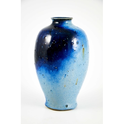 1242 - Alfred G Hopkins, a Lambeth stoneware art pottery vase, circa 1927, shouldered ovoid form, blue salt... 