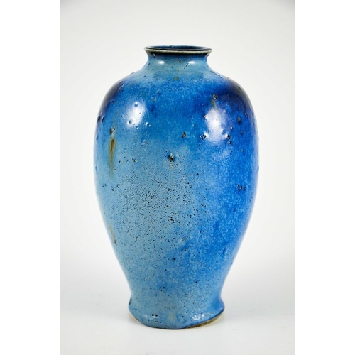 1242 - Alfred G Hopkins, a Lambeth stoneware art pottery vase, circa 1927, shouldered ovoid form, blue salt... 