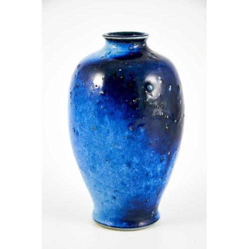 1242 - Alfred G Hopkins, a Lambeth stoneware art pottery vase, circa 1927, shouldered ovoid form, blue salt... 