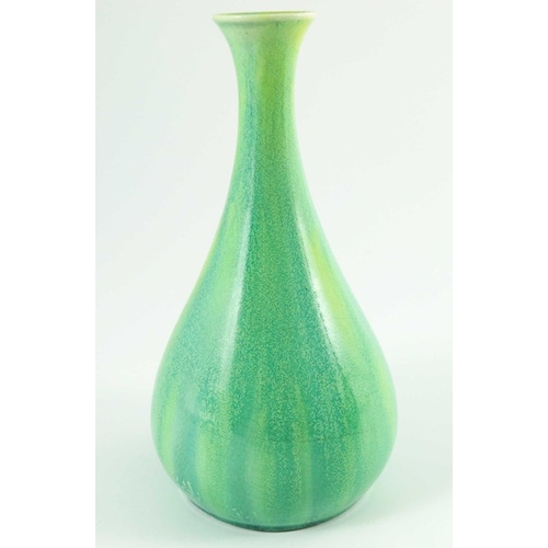 1279 - Pilkington, three Royal Lancastrian vases, 1906 to 1912, elongated bulbous forms, plain streaky, cur... 