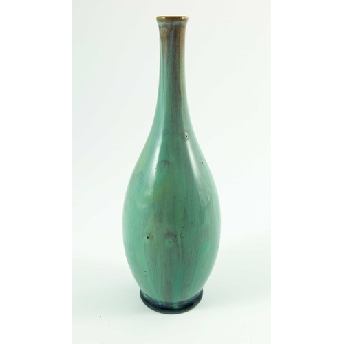 1279 - Pilkington, three Royal Lancastrian vases, 1906 to 1912, elongated bulbous forms, plain streaky, cur... 