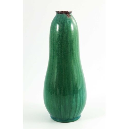 1301 - Pilkington, a Royal Lancastrian Transmutation glazed vase, circa 1900, elongated double gourd form, ... 