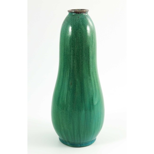 1301 - Pilkington, a Royal Lancastrian Transmutation glazed vase, circa 1900, elongated double gourd form, ... 