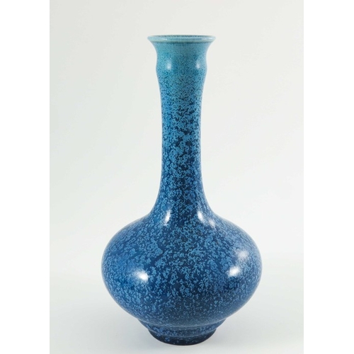 1311 - Pilkington, a Royal Lancastrian blue vermilion glazed vase, circa 1905, shape 2017, double ogee ovoi... 