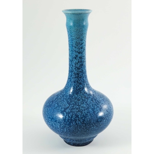 1311 - Pilkington, a Royal Lancastrian blue vermilion glazed vase, circa 1905, shape 2017, double ogee ovoi... 