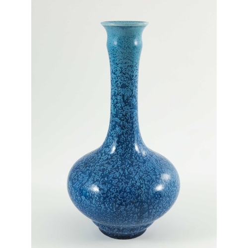 1311 - Pilkington, a Royal Lancastrian blue vermilion glazed vase, circa 1905, shape 2017, double ogee ovoi... 