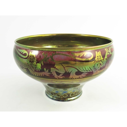 1314 - Walter Crane and William S Mycock for Pilkington, a Royal Lancastrian lustre bowl, 1932, ogee form, ... 