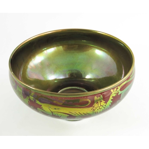 1314 - Walter Crane and William S Mycock for Pilkington, a Royal Lancastrian lustre bowl, 1932, ogee form, ... 