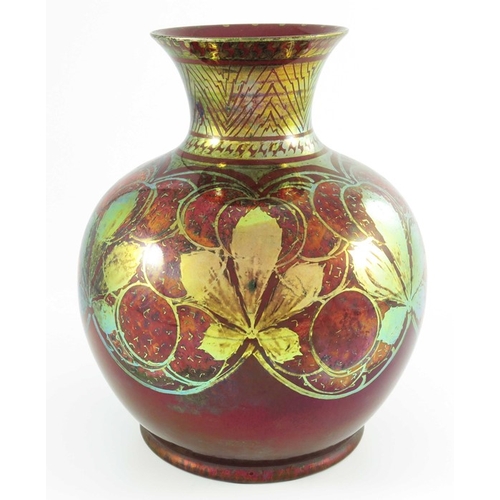 1316 - Gladys Rogers for Pilkington, a Royal Lancastrian lustre vase, circa 1920, ovoid form with flared ne... 