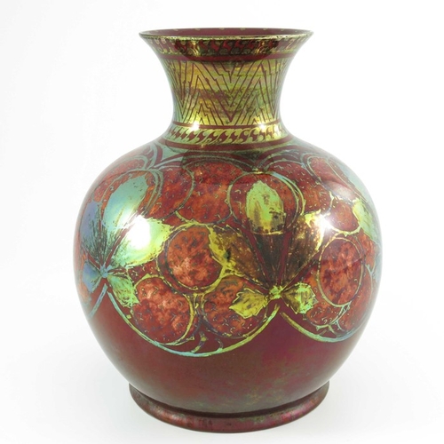 1316 - Gladys Rogers for Pilkington, a Royal Lancastrian lustre vase, circa 1920, ovoid form with flared ne... 