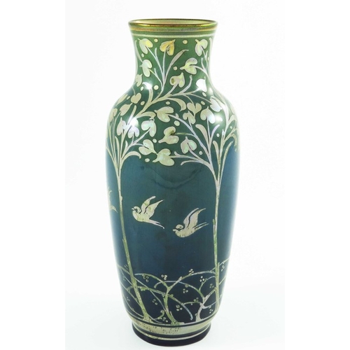 1318 - Gordon Forsyth for Pilkington, a Royal Lancastrian lustre vase, 1910, shouldered form with elongated... 