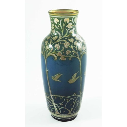 1318 - Gordon Forsyth for Pilkington, a Royal Lancastrian lustre vase, 1910, shouldered form with elongated... 