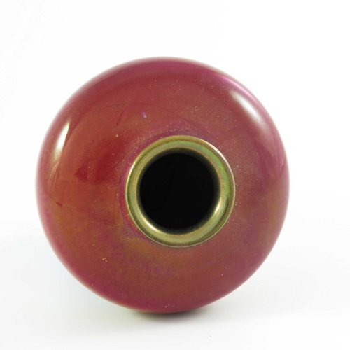 1322 - Pilkington, a Royal Lancastrian lustre vase, 1911, shouldered form, iridescent red to purple glaze, ... 