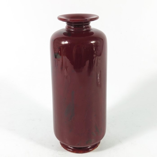 1324 - A Howsons art pottery vase, circa 1910, shouldered cylinder form with everted rim, flambe glazed, pr... 