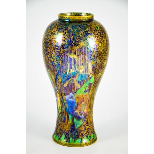 1384 - Daisy Makeig Jones for Wedgwood, a Fairyland lustre Jewelled Tree vase, Z4968, inverse baluster form... 