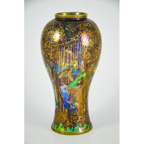 1384 - Daisy Makeig Jones for Wedgwood, a Fairyland lustre Jewelled Tree vase, Z4968, inverse baluster form... 