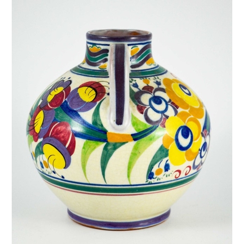 1390 - Carter, Stabler and Adams, a Poole YO twin handled vase, ovoid form, impressed marks, 18cm high