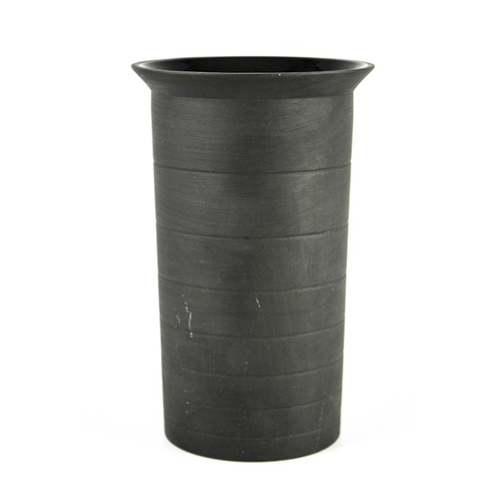 1397 - Nick Munro for Wedgwood, a black basalt cylinder vase, 1999, incised concentric ring decoration and ... 