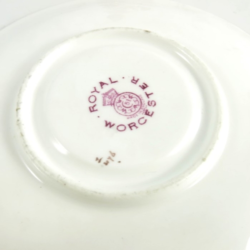 1464 - G H Evans for Royal Worcester, Italian lake scene painted cup and saucer, 1936, 5.5cm high