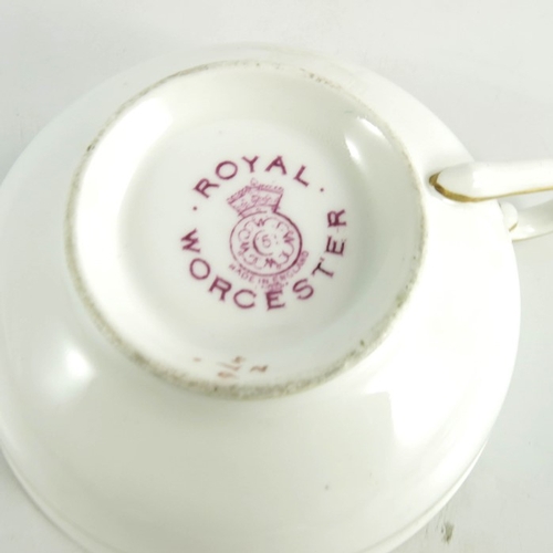 1464 - G H Evans for Royal Worcester, Italian lake scene painted cup and saucer, 1936, 5.5cm high