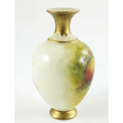 1483 - H Ayrton for Royal Worcester, a fruit painted vase, circa 1927, shouldered ovoid form, decorated wit... 