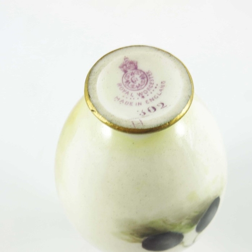 1483 - H Ayrton for Royal Worcester, a fruit painted vase, circa 1927, shouldered ovoid form, decorated wit... 