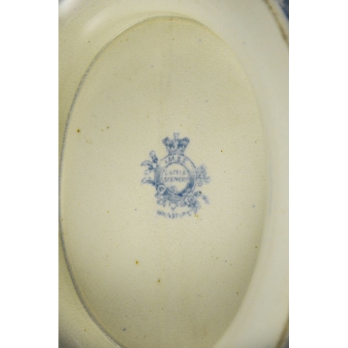 1549 - A Staffordshire Blue and White Tureen and Cover, transfer printed 'Cows' pattern, circa 1830-40, the... 