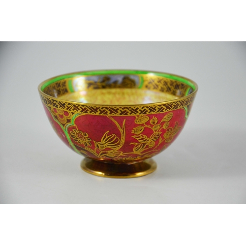 1382 - Daisy Makeig Jones for Wedgwood, a Daventry lustre bowl, Z5419, pedestal form, form, gilt and incise... 