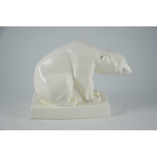 1386 - John Skeaping for Wedgwood, a Moonstone figure, Polar Bear, circa 1927, impressed and printed marks,... 