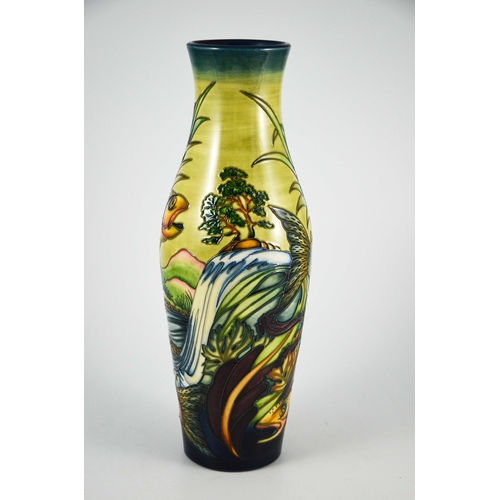 1054 - Philip Gibson for Moorcroft, a Trout vase, circa 1998, elongated shouldered form, impressed mark and... 