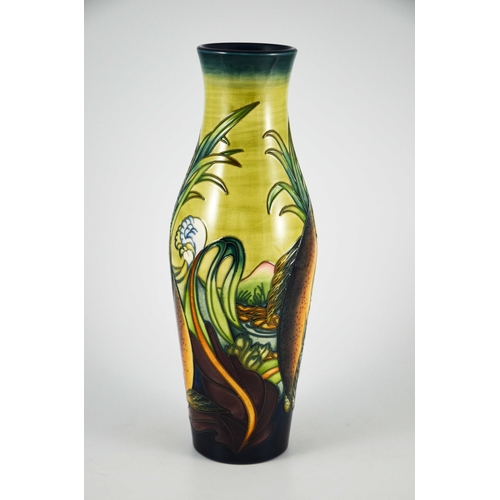 1054 - Philip Gibson for Moorcroft, a Trout vase, circa 1998, elongated shouldered form, impressed mark and... 